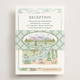 "River Valley" - Reception Cards in Pine by Paper Sun Studio - Assembled with Belly Band