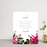 "Peeking Florals" - Reception Cards in Fuchsia by Lori Wemple - Front