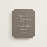 "Formal Elegance" - Reception Cards in Latte by Morgan Kendall - Front