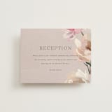 "Chalk Floral" - Reception Cards in Dove by Olivia Kanaley Inman - Front