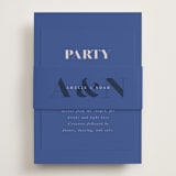"Centro" - Reception Cards in Marseille Bleu by Up Up Creative - Assembled with Belly Band