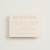 "Understated Elegance" - Reception Cards in Buttercream by Brandy Folse - Front