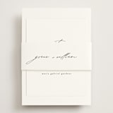 "Delicate Script" - Reception Cards in Cotton by Angela Thompson - Assembled with Belly Band