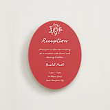 "Love in Bloom" - Reception Cards in Brick by Julia Liverton - Front