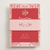 "Love in Bloom" - Reception Cards in Brick by Julia Liverton - Assembled with Belly Band