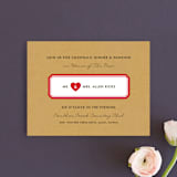 "Textbook Love Story" - Reception Cards in Kraft by root beer float - Front