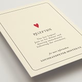 "Red Hearts" - Reception Cards in Champagne by Helena Vitto - Detail