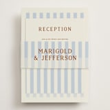 "Stripes" - Reception Cards in Wave by Kelly Watkins - Assembled with Belly Band