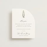 "Vineyard" - Reception Cards in Olive by Sarah Brown - Front