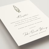 "Vineyard" - Reception Cards in Olive by Sarah Brown - Detail