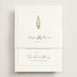"Vineyard" - Reception Cards in Olive by Sarah Brown - Assembled with Belly Band