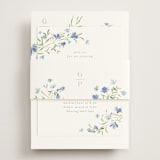 "Sweeping Meadow" - Reception Cards in Aquamarine by Everett Paper Goods - Assembled with Belly Band