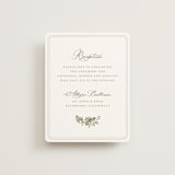"watercolor flowers crest" - Reception Cards in Moss by Cass Loh - Front