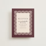 "Chantilly" - Reception Cards in Burgundy by Erica Krystek - Front