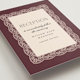 "Chantilly" - Reception Cards in Burgundy by Erica Krystek - Detail