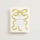 "Antique Ribbon" - Reception Cards in Citrine by Olivia Kanaley Inman - Front