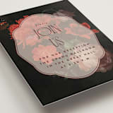 "Museum" - Reception Cards in Burgundy by Nazia Hyder - Detail