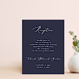"Greenery Banner" - Reception Cards in Navy by Susan Moyal - Front
