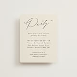 "Scripted Names" - Reception Cards in Ecru by Hooray Creative - Front
