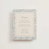 "Embroidered" - Reception Cards in Dusty Blue by Jen Owens - Front