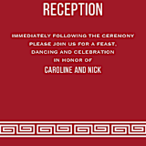 "Double Happiness Seal" - Reception Cards in Carmine by Lori James - Detail