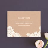 "Lace and Kraft" - Reception Cards in Kraft by Katharine Watson - Front