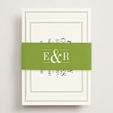 "Wed in Type" - Reception Cards in Moss by Ariel Rutland - Assembled with Belly Band