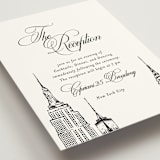 "New York Skyline" - Reception Cards in Noir by Melinda Denison - Detail