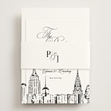 "New York Skyline" - Reception Cards in Noir by Melinda Denison - Assembled with Belly Band