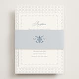 "Coastal Charm" - Reception Cards in Dusty Blue by Jennifer Postorino - Assembled with Belly Band