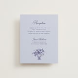 "Blooming Crest" - Reception Cards in Plum by Cass Loh - Front