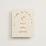 "Floral Type Arch" - Reception Cards in Cream by Baumbirdy - Front