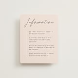 "Aesthetic" - Reception Cards in Blush by Liz Conley - Front