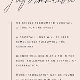 "Aesthetic" - Reception Cards in Blush by Liz Conley - Detail