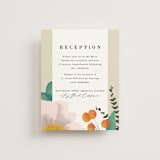 "Floral Splash" - Reception Cards in Wheat by Keen Peachy - Front