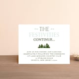 "Mountain View" - Reception Cards in Pine Green by Ariel Rutland - Front