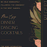 "Elegant Leaves" - Reception Cards in Slate by GeekInk Design - Detail