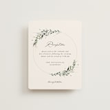 "Green Wreath" - Reception Cards in Champagne by Lori Wemple - Front