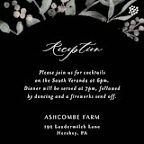 "Enchanted fields" - Reception Cards in Noir by Jennifer Wick - Detail