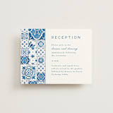 "watercolor tile" - Reception Cards in Navy by Anastasia Makarova - Front