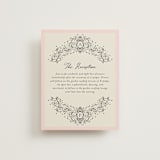 "Hand Illustrated Crest" - Reception Cards in Peony by Jackie Crawford - Front
