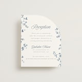 "Wildflower Corners" - Reception Cards in Bluebell by Everett Paper Goods - Front