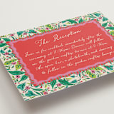 "Whimsical Hand Illustrated Crest" - Reception Cards in Peony by Jackie Crawford - Detail