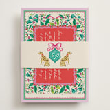 "Whimsical Hand Illustrated Crest" - Reception Cards in Peony by Jackie Crawford - Assembled with Belly Band