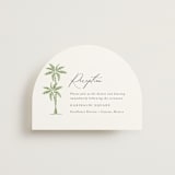 "Palm Monogram" - Reception Cards in Leaf by Olivia Raufman - Front