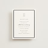 "Stripe Bevel" - Reception Cards in Salt by Amy Kross - Front