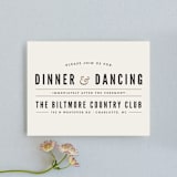 "Classic Type" - Reception Cards in Mocha by Melissa Egan of Pistols - Front