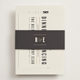 "Classic Type" - Reception Cards in Mocha by Melissa Egan of Pistols - Assembled with Belly Band
