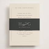 "Tendu" - Reception Cards in Creme by Carly Reed Walker - Assembled with Belly Band