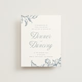 "Wreath In Bloom" - Reception Cards in Lake by Leah Bisch - Front